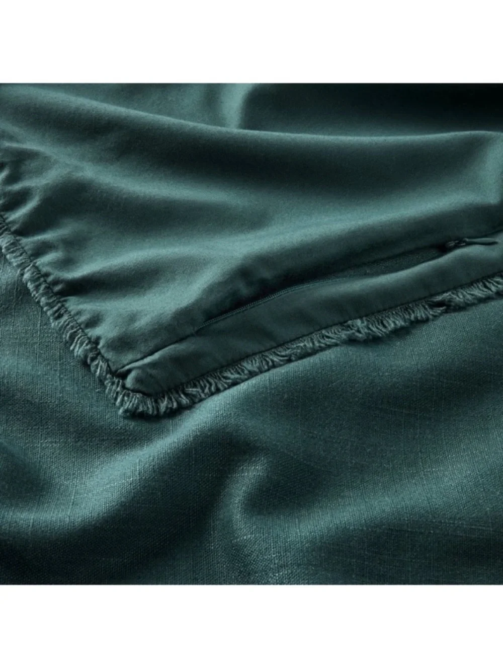 Casaluna King Linen Blend Heavyweight Dark Teal Blue Duvet Cover Set